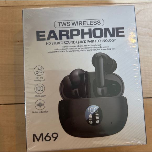 Unbranded Other - Unisex Unbranded Earbud Headphones One Size Black TWS Wireless Earphone New